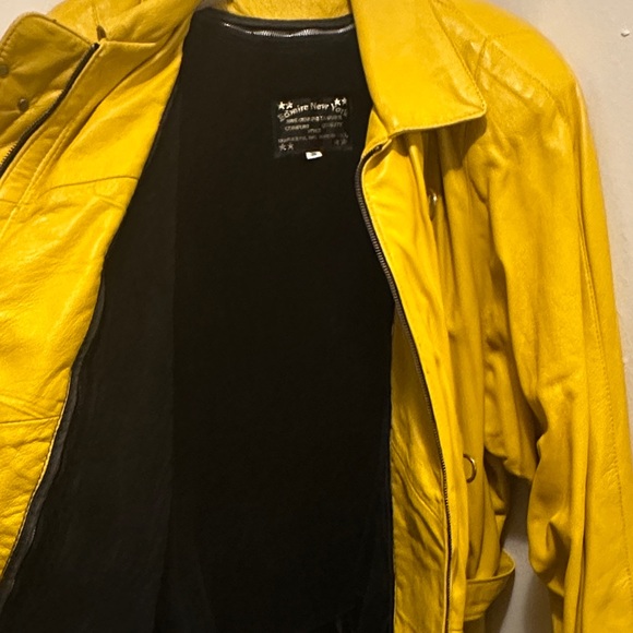 Yellow Leather Jacket - Picture 2 of 4